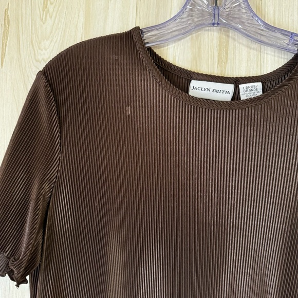 Women’s brown textured shirt blouse jackyn smith size large - Picture 2 of 7